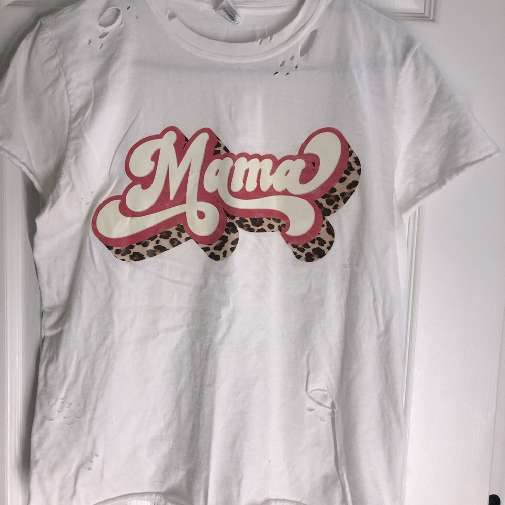 Mama distressed tee